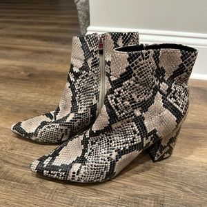 Marc Fisher Snakeskin Booties Size 9.5